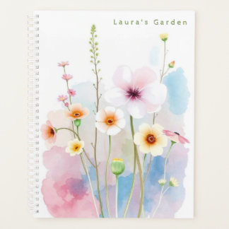Personalized Watercolor Florals Garden Planner