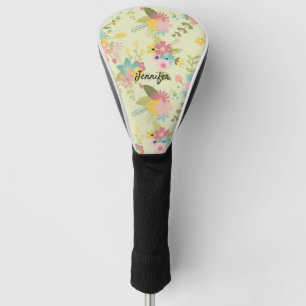 Personalized Watercolor Florals Golf Head Cover