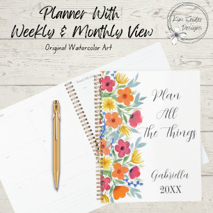 Personalized Watercolor Florals Planner