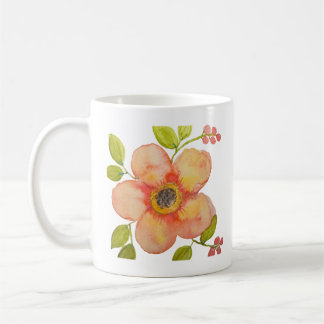 Personalized Watercolor Flower Coffee Mug