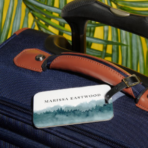 Personalized Watercolor Forest Luggage Tag