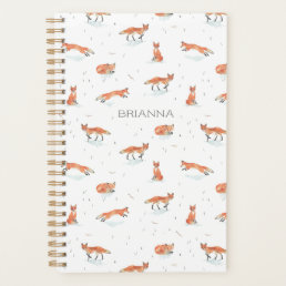 Personalized Watercolor Fox Planner