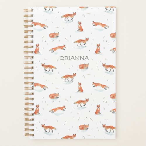 Personalized Watercolor Fox Planner