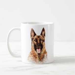 Personalized Watercolor German Shepherd Coffee Mug