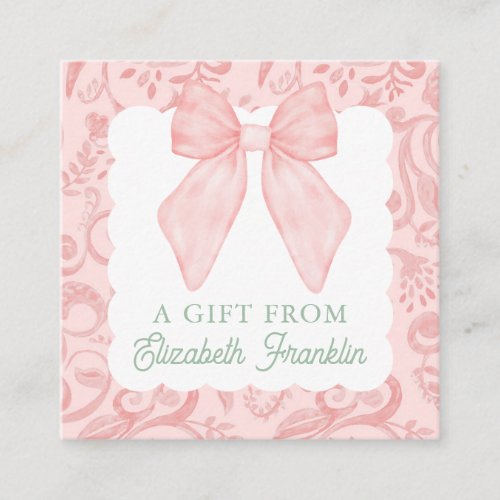 Personalized Watercolor Gift Tag or Enclosure Card