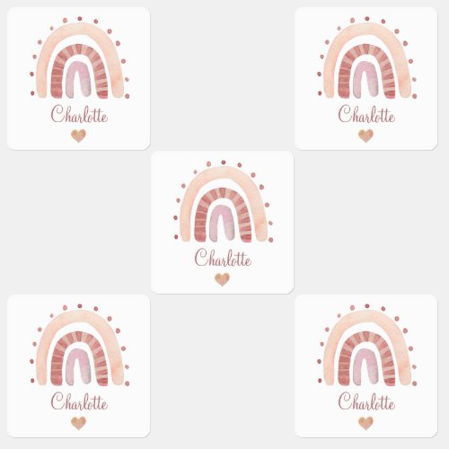 Personalized Watercolor Girls Clothing Labels