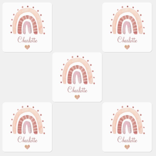 Personalized Watercolor Girl's Clothing Labels (Group)