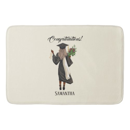 Personalized Watercolor Graduation 10 Bath Mat