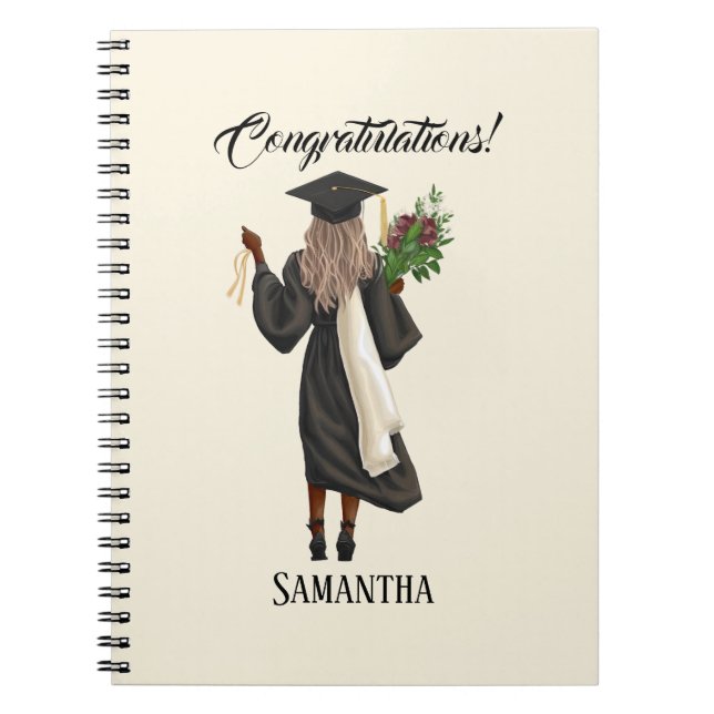 Personalized Watercolor Graduation (10) Notebook (Front)