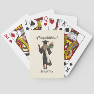 Personalized Watercolor Graduation (10) Poker Cards