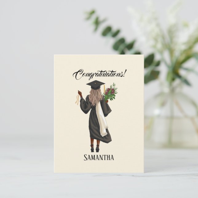 Personalized Watercolor Graduation (10) Postcard (Standing Front)