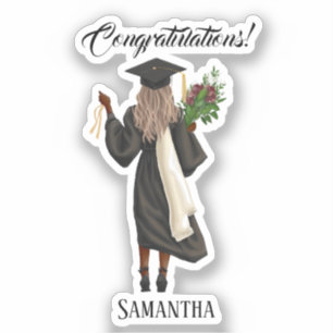 Personalized Watercolor Graduation (10) Sticker