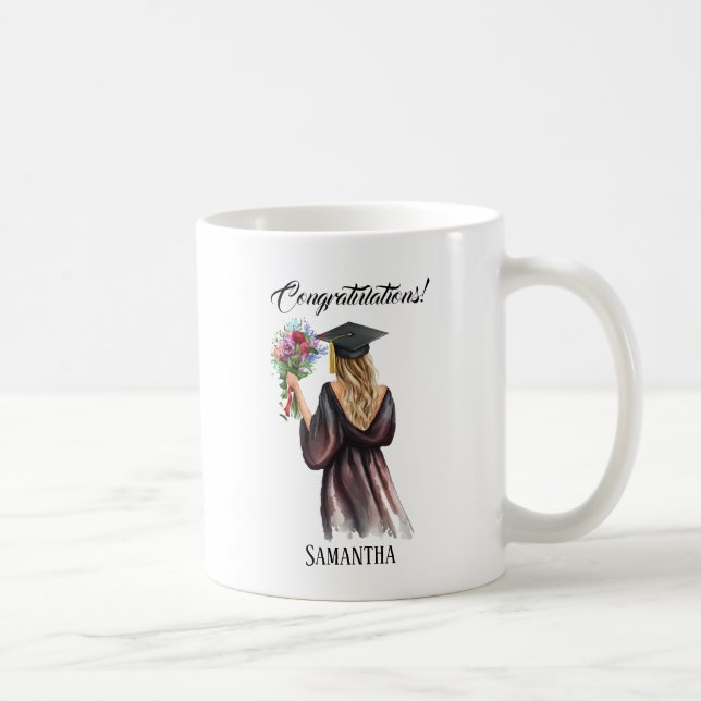Personalized Watercolor Graduation (11) Coffee Mug (Right)