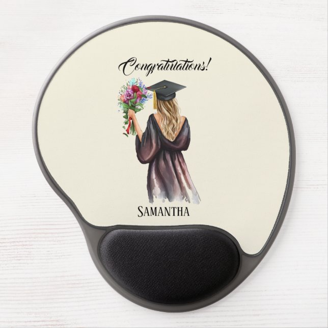 Personalized Watercolor Graduation (11) Gel Mouse Pad (Front)