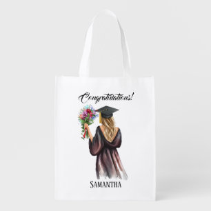 Personalized Watercolor Graduation (11) Grocery Bag