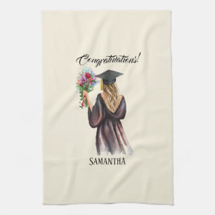 Personalized Watercolor Graduation (11) Kitchen Towel
