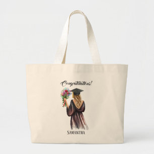 Personalized Watercolor Graduation (11) Large Tote Bag