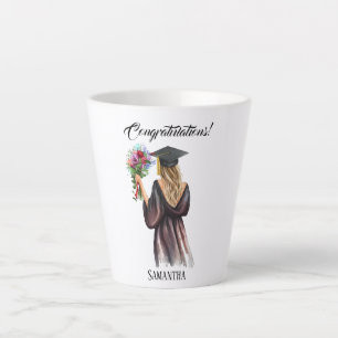 Personalized Watercolor Graduation (11) Latte Mug