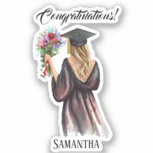 Personalized Watercolor Graduation (11) Sticker