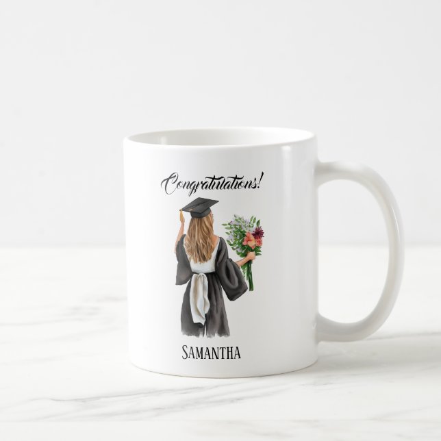 Personalized Watercolor Graduation (12) Coffee Mug (Right)