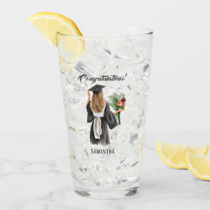 Personalized Watercolor Graduation (12) Glass