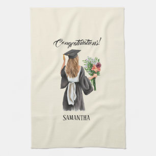 Personalized Watercolor Graduation (12) Kitchen Towel
