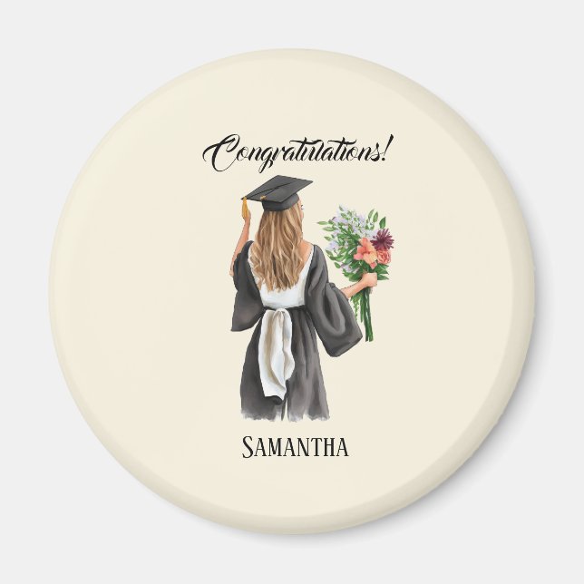 Personalized Watercolor Graduation (12) Magnet (Front)