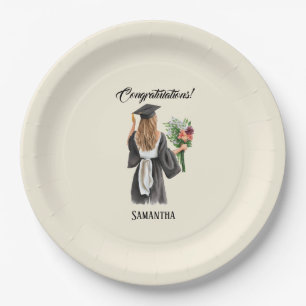 Personalized Watercolor Graduation (12) Paper Plates