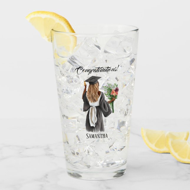 Personalized Watercolor Graduation (13) Glass (Front Ice)