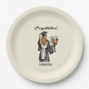 Personalized Watercolor Graduation (13) Paper Plates