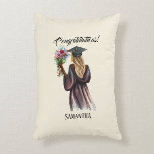 Personalized Watercolor Graduation (14) Accent Pillow