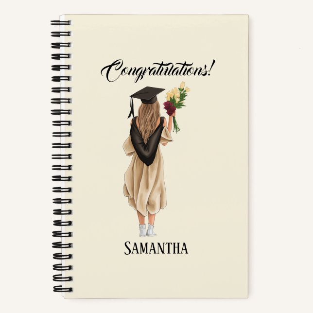 Personalized Watercolor Graduation (2) Notebook (Front)