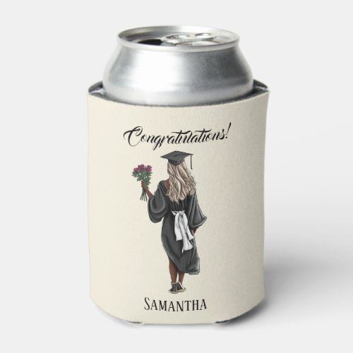 Personalized Watercolor Graduation 4 Can Cooler
