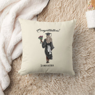 Personalized Watercolor Graduation (4) Throw Pillow