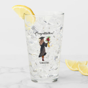 Personalized Watercolor Graduation (5) Glass