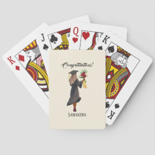 Personalized Watercolor Graduation (5) Poker Cards