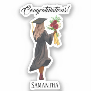 Personalized Watercolor Graduation (5) Sticker