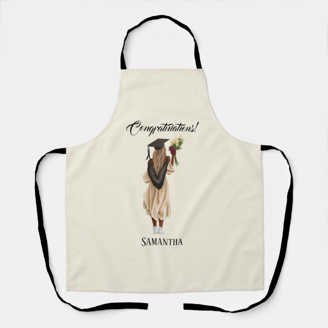 Personalized Watercolor Graduation (6) Apron (Front)