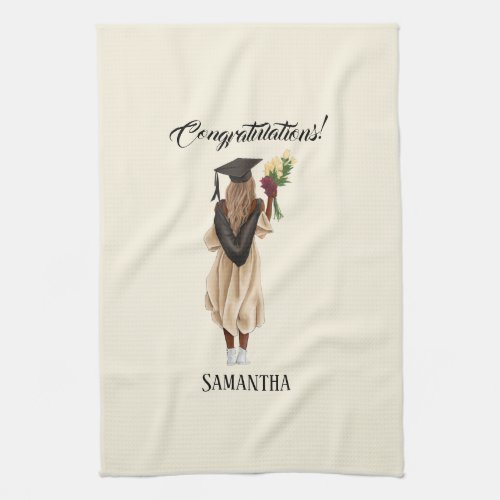 Personalized Watercolor Graduation 6 Kitchen Towel