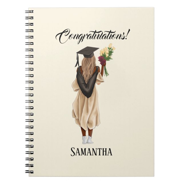 Personalized Watercolor Graduation (6) Notebook (Front)