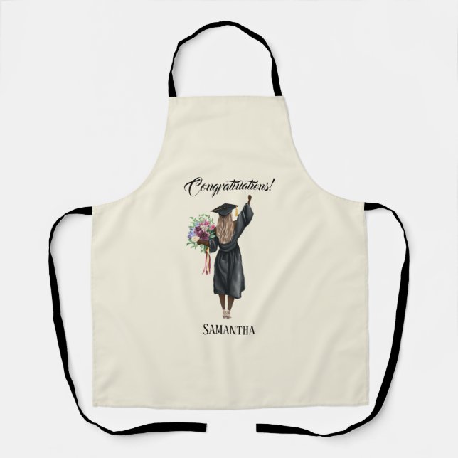 Personalized Watercolor Graduation (7) Apron (Front)