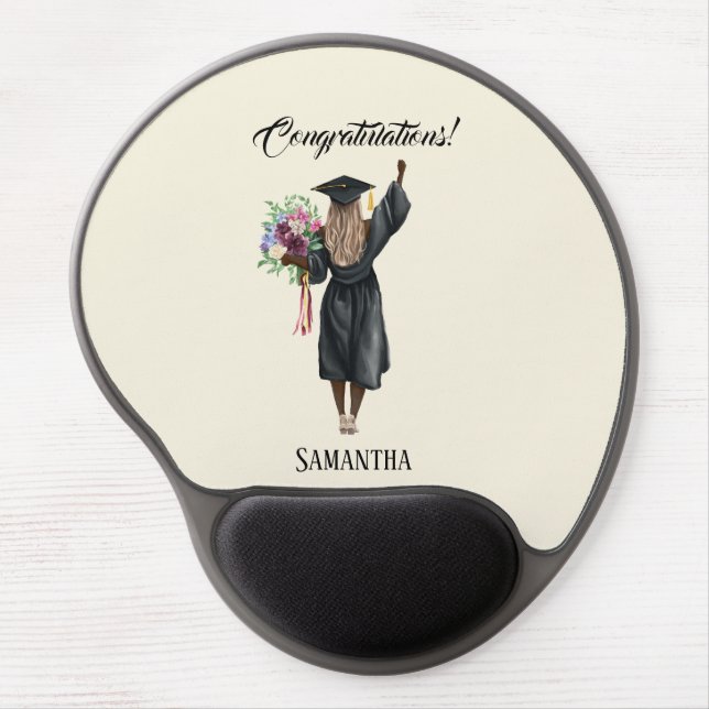 Personalized Watercolor Graduation (7) Gel Mouse Pad (Front)