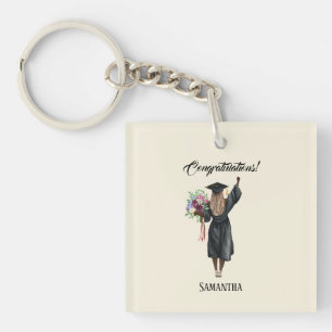 Personalized Watercolor Graduation (7) Keychain