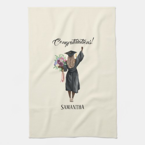 Personalized Watercolor Graduation 7 Kitchen Towel