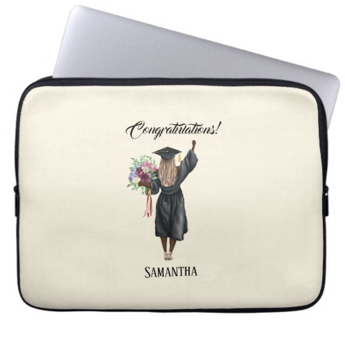 Personalized Watercolor Graduation 7 Laptop Sleeve