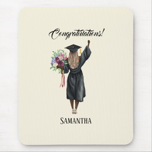 Personalized Watercolor Graduation 7 Mouse Pad