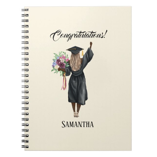 Personalized Watercolor Graduation (7) Notebook (Front)