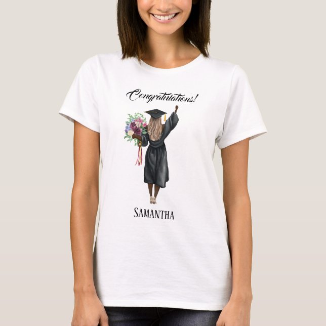 Personalized Watercolor Graduation (7) T-Shirt (Front)