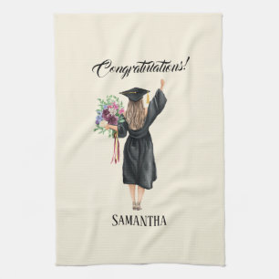 Personalized Watercolor Graduation (8) Kitchen Towel