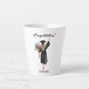 Personalized Watercolor Graduation (8) Latte Mug